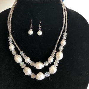 Angel Pearls Necklace/Bracelet-Earring Set J91